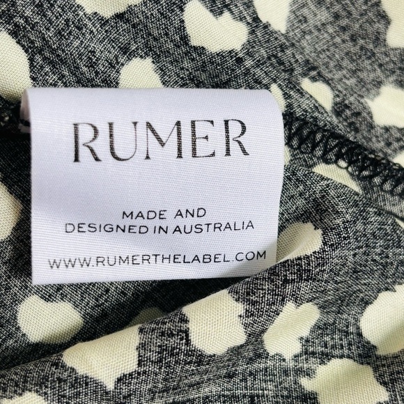 New RUMER THE LABEL Catalina Maxi Skirt Black White Side Slit Size Small - Picture 9 of 11